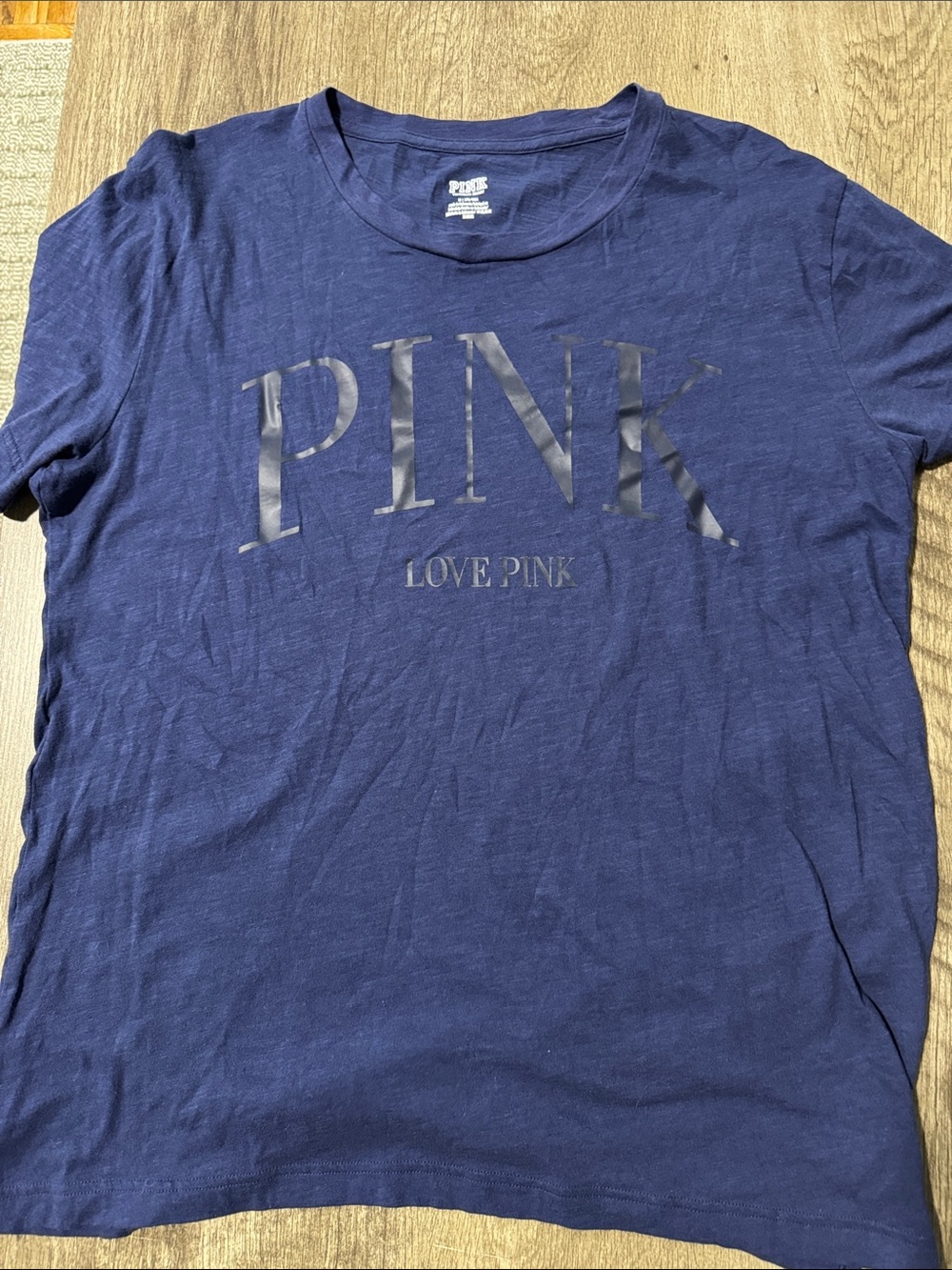 PINK Victoria's Secret Navy Logo Tee